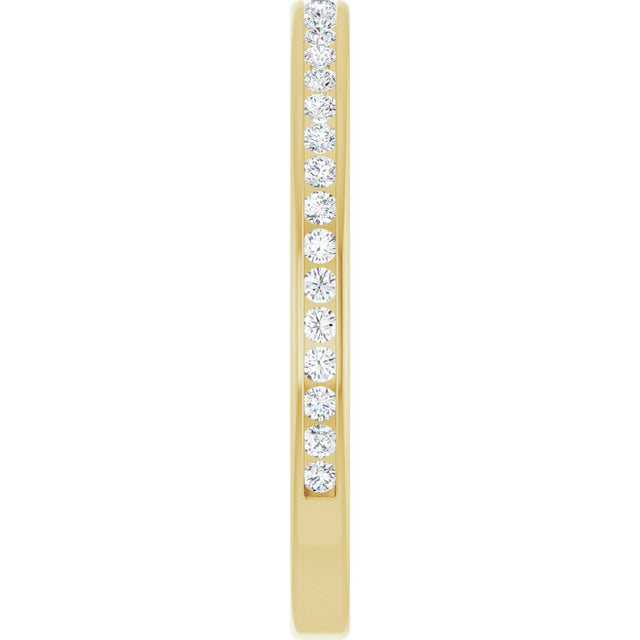 10K Gold Round Natural Diamond Channel-Set Anniversary Band – 1/3 CTW - Yellow Gold - view 4