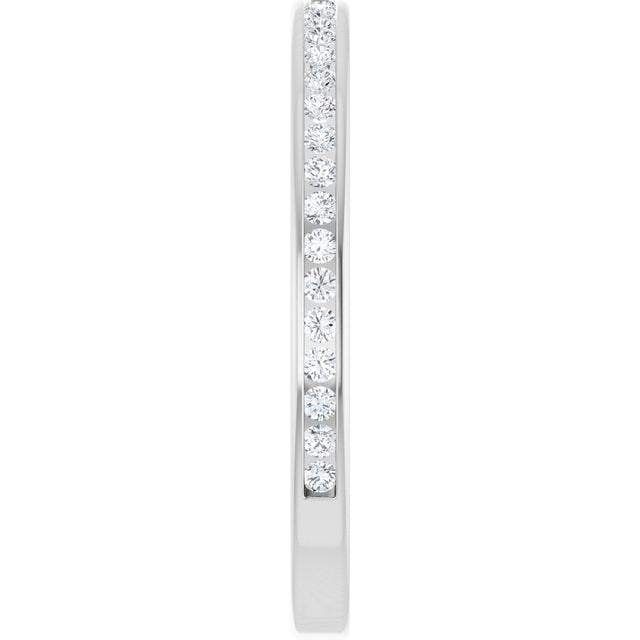 10K Gold Round Natural Diamond Channel-Set Anniversary Band – 1/4 CTW - White Gold - view 4