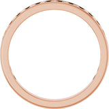 14K Gold Round Natural Diamond Channel-Set Anniversary Band – 3 mm Stones (1 7/8–2 CTW) - Rose Gold - view 2