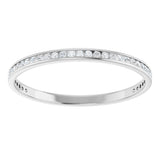14K Gold Round Natural Diamond Channel-Set Anniversary Band – 1.5 mm Stones (1/2 CTW) - White Gold - view 3