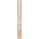 14K Gold Square Natural Diamond Channel-Set Anniversary Band – 1.75x1.75 mm Stones - Rose Gold - view 4