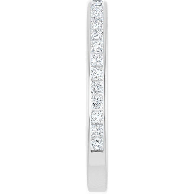 14K Gold Square Lab-Grown Diamond Channel-Set Anniversary Band – 1.75x1.75 mm Stones - White Gold - view 4