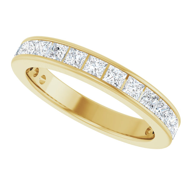 10K Gold Square Natural Diamond Channel-Set Anniversary Band – 1 3/4 CTW - Yellow Gold - view 5