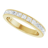 10K Gold Square Lab-Grown Diamond Channel-Set Anniversary Band – 2.25x2.25 mm Stones - Yellow Gold - view 5
