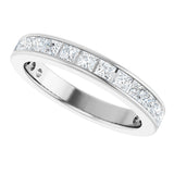 10K Gold Square Natural Diamond Channel-Set Anniversary Band – 1 7/8 CTW - White Gold - view 5