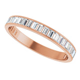 14K Gold Straight Baguette Lab-Grown Diamond Channel-Set Anniversary Band – 3x2 mm Stones - Rose Gold - view 5