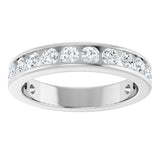 14K Gold Round Lab-Grown Diamond Channel-Set Anniversary Band – 2.25 mm Stones - White Gold - view 3