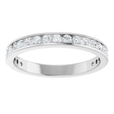 14K Gold Round Natural Diamond Channel-Set Anniversary Band – 2 mm Stones - White Gold - view 3
