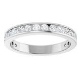 14K Gold Round Lab-Grown Diamond Channel-Set Anniversary Band – 2 mm Stones - White Gold - view 3