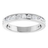 14K Gold Round Lab-Grown Diamond Channel-Set Anniversary Band – 2 mm Stones - White Gold - view 3