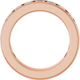 14K Gold Square Lab-Grown Diamond Channel-Set Anniversary Band – 3x3 mm Stones - Rose Gold - view 2