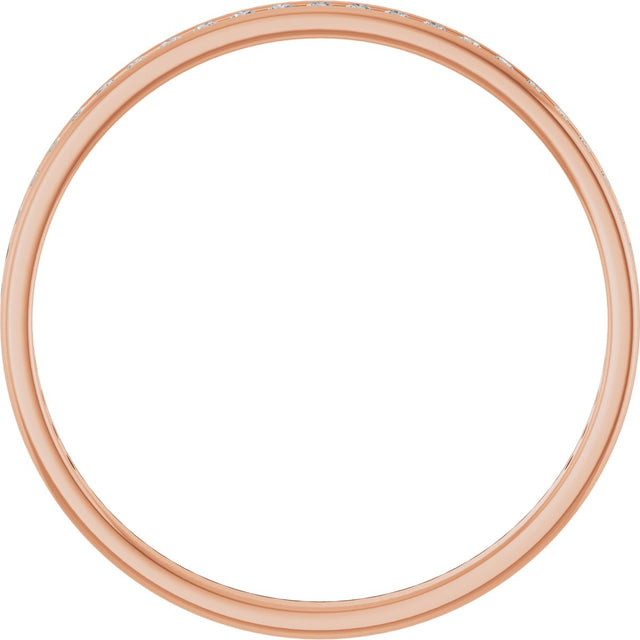 14K Gold Round Lab-Grown Diamond Channel-Set Anniversary Band – 1.5 mm Stones (1/2 CTW) - Rose Gold - view 2
