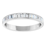 14K Gold Straight Baguette Lab-Grown Diamond Channel-Set Anniversary Band – 3x2 mm Stones - White Gold - view 3