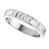 14K Gold Straight Baguette Lab-Grown Diamond Channel-Set Anniversary Band – 3x2 mm Stones - White Gold - view 5