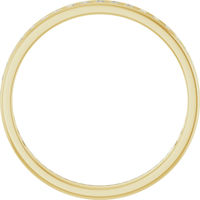 14K Gold Round Lab-Grown Diamond Channel-Set Anniversary Band – 1.5 mm Stones - Yellow Gold - view 2