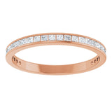 14K Gold Square Lab-Grown Diamond Channel-Set Anniversary Band – 1.75x1.75 mm Stones - Rose Gold - view 3