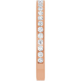14K Gold Round Natural Diamond Channel-Set Anniversary Band – 2 mm Stones - Rose Gold - view 4