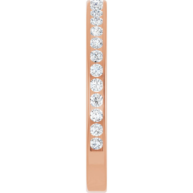 14K Gold Round Lab-Grown Diamond Channel-Set Anniversary Band – 2 mm Stones - Rose Gold - view 4