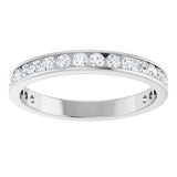14K Gold Round Lab-Grown Diamond Channel-Set Anniversary Band – 2.25 mm Stones - White Gold - view 3