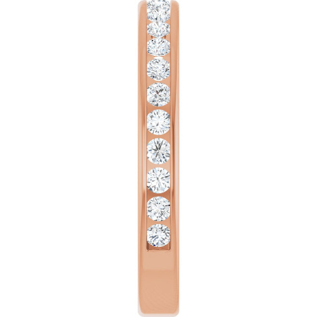 14K Gold Round Lab-Grown Diamond Channel-Set Anniversary Band – 1.7 mm Stones - Rose Gold - view 4