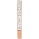14K Gold Square Lab-Grown Diamond Channel-Set Anniversary Band – 2x2 mm Stones - Rose Gold - view 4