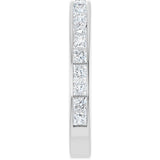 14K Gold Square Lab-Grown Diamond Channel-Set Anniversary Band – 2x2 mm Stones - White Gold - view 4