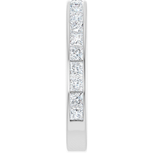 14K Gold Square Lab-Grown Diamond Channel-Set Anniversary Band – 2x2 mm Stones - White Gold - view 4