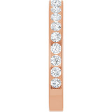 14K Gold Round Lab-Grown Diamond Channel-Set Anniversary Band – 3 mm Stones - Rose Gold - view 4