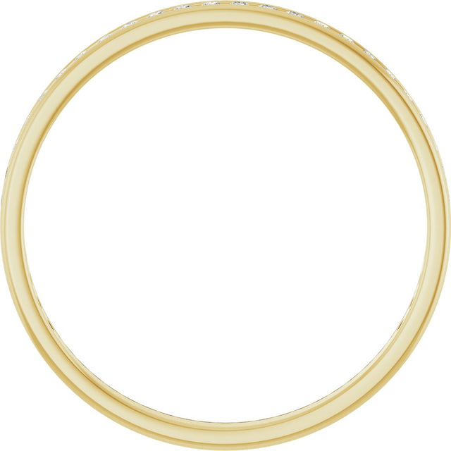 10K Gold Round Natural Diamond Channel-Set Anniversary Band – 1/4 CTW - Yellow Gold - view 2