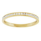 10K Gold Round Natural Diamond Channel-Set Anniversary Band – 1/2 CTW – Sizes 15-20 - Yellow Gold - view 3
