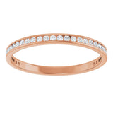 10K Gold Round Natural Diamond Channel-Set Anniversary Band – 1/2 CTW – Sizes 15-20 - Rose Gold - view 3