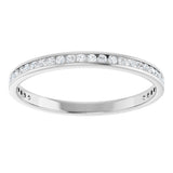 10K Gold Round Natural Diamond Channel-Set Anniversary Band – 1/4 CTW - White Gold - view 3