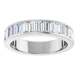 14K Gold Straight Baguette Natural Diamond Channel-Set Anniversary Band – 3x1.5 mm Stones - White Gold - view 3