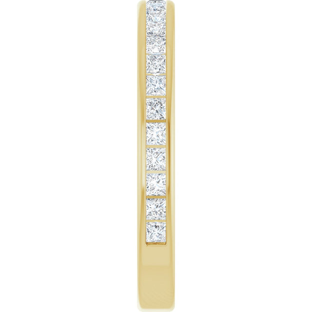 14K Gold Square Natural Diamond Channel-Set Anniversary Band – 1.5x1.5 mm Stones - Yellow Gold - view 4