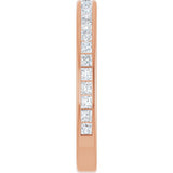 14K Gold Square Lab-Grown Diamond Channel-Set Anniversary Band – 1.5x1.5 mm Stones - Rose Gold - view 4