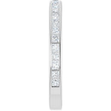 14K Gold Square Lab-Grown Diamond Channel-Set Anniversary Band – 1.5x1.5 mm Stones - White Gold - view 4