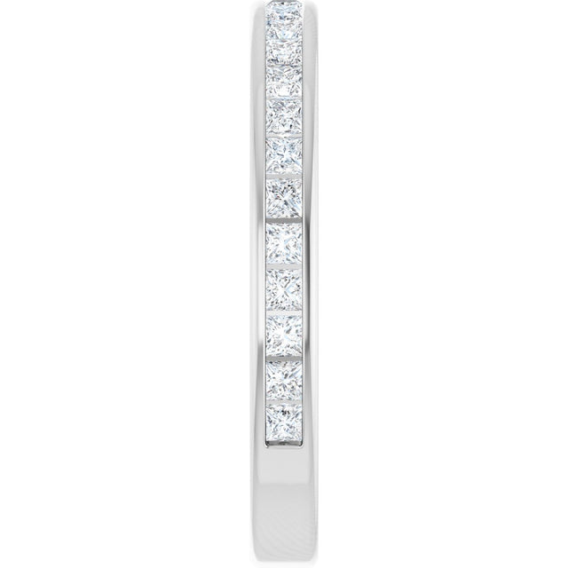 14K Gold Square Natural Diamond Channel-Set Anniversary Band – 1.5x1.5 mm Stones - White Gold - view 4