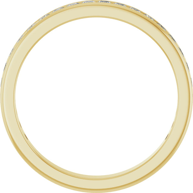 14K Gold Square Lab-Grown Diamond Channel-Set Anniversary Band – 1.5x1.5 mm Stones - Yellow Gold - view 2