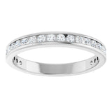 14K Gold Round Natural Diamond Channel-Set Anniversary Band – 1.5 mm Stones - White Gold - view 3