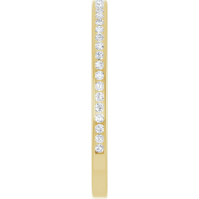 14K Gold Round Lab-Grown Diamond Channel-Set Anniversary Band – 1.5 mm Stones (1/2 CTW) - Yellow Gold - view 4
