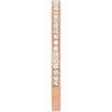 14K Gold Round Lab-Grown Diamond Channel-Set Anniversary Band – 1.5 mm Stones (1/2 CTW) - Rose Gold - view 4