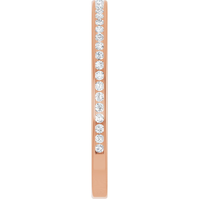 14K Gold Round Lab-Grown Diamond Channel-Set Anniversary Band – 1.5 mm Stones (1/2 CTW) - Rose Gold - view 4