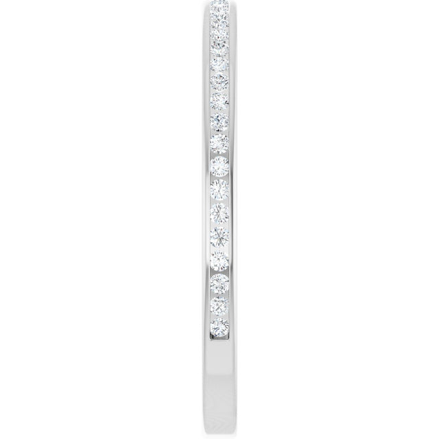 14K Gold Round Lab-Grown Diamond Channel-Set Anniversary Band – 1.5 mm Stones (1/2 CTW) - White Gold - view 4