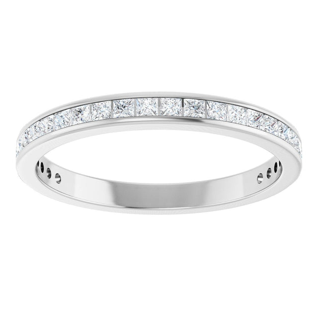 14K Gold Square Natural Diamond Channel-Set Anniversary Band – 1.75x1.75 mm Stones - White Gold - view 3