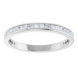 14K Gold Square Lab-Grown Diamond Channel-Set Anniversary Band – 1.75x1.75 mm Stones - White Gold - view 3