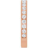14K Gold Round Natural Diamond Channel-Set Anniversary Band – 2.25 mm Stones - Rose Gold - view 4