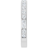 14K Gold Round Lab-Grown Diamond Channel-Set Anniversary Band – 2.25 mm Stones - White Gold - view 4