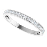 14K Gold Square Natural Diamond Channel-Set Anniversary Band – 1.75x1.75 mm Stones - White Gold - view 5