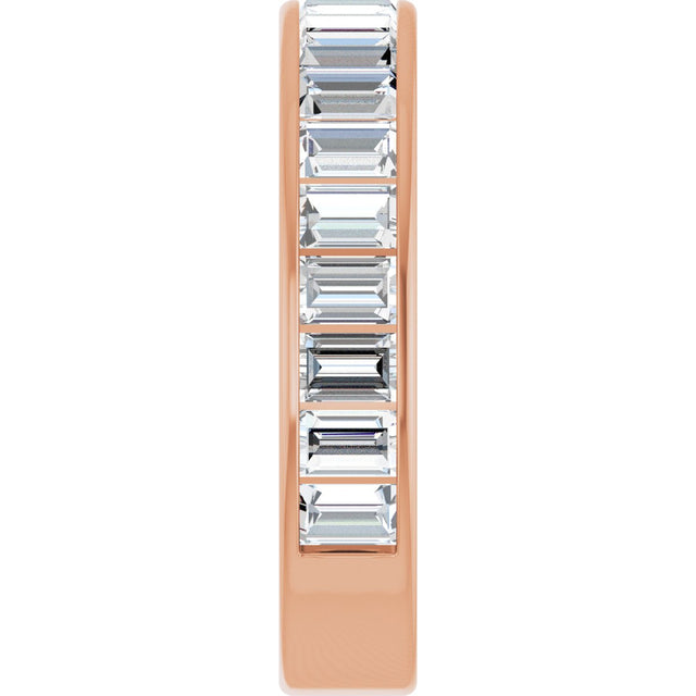14K Gold Straight Baguette Lab-Grown Diamond Channel-Set Anniversary Band – 3x2 mm Stones - Rose Gold - view 4