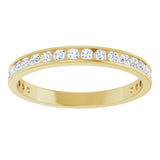 14K Gold Round Natural Diamond Channel-Set Anniversary Band – 2.25 mm Stones (1 CTW) - Yellow Gold - view 3